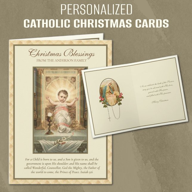 Catholic Jesus Christmas Scripture VIrgin Mary  Holiday Card (TRADITIONAL CATHOLIC CHRISTMAS CARD WITH JESUS IN TABERNACLE)
