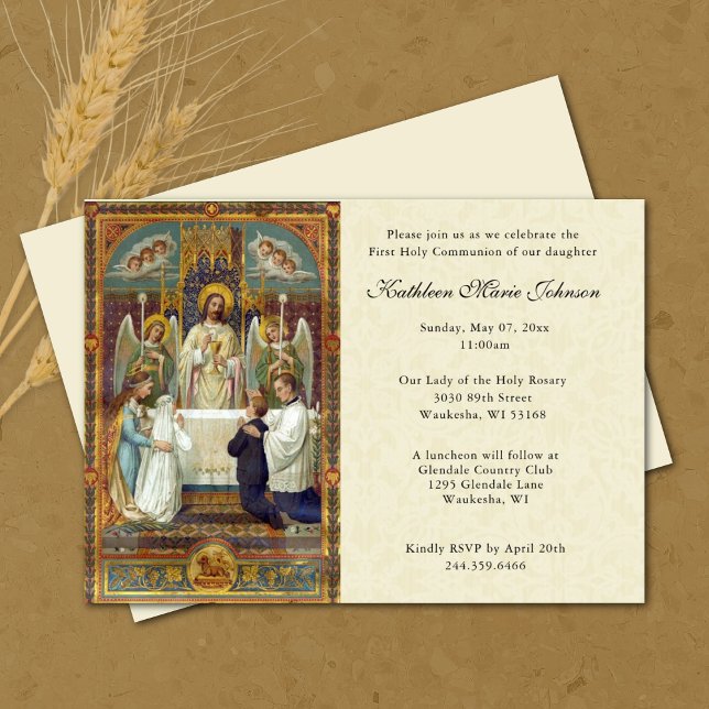 Catholic Jesus First Communion Invitations (Creator Uploaded)