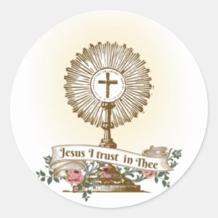 Catholic Jesus I TRUST Religious Eucharist Classic Round Sticker