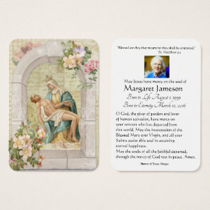 Catholic Jesus & Mary Funeral Prayer Memorial Card