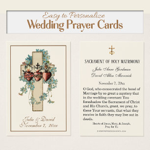 Catholic Jesus Mary Joseph Wedding Favour Card