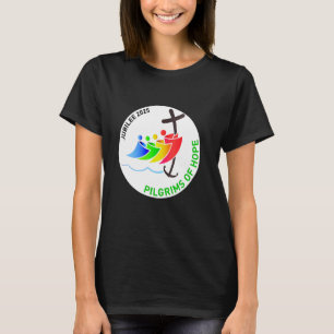 Catholic Jubilee 2025 Stained Glass Pilgrims Of Ho T-Shirt
