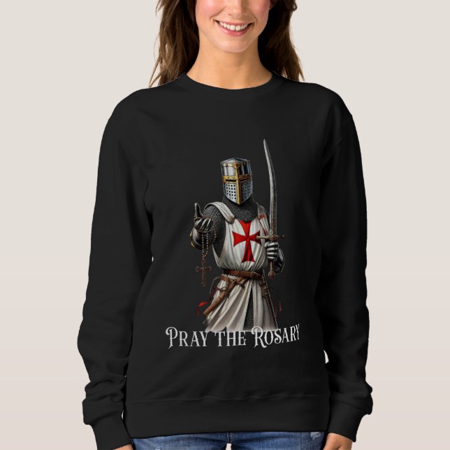 Catholic Knight Templar Latin Crusader Cross Sweatshirt (Front)