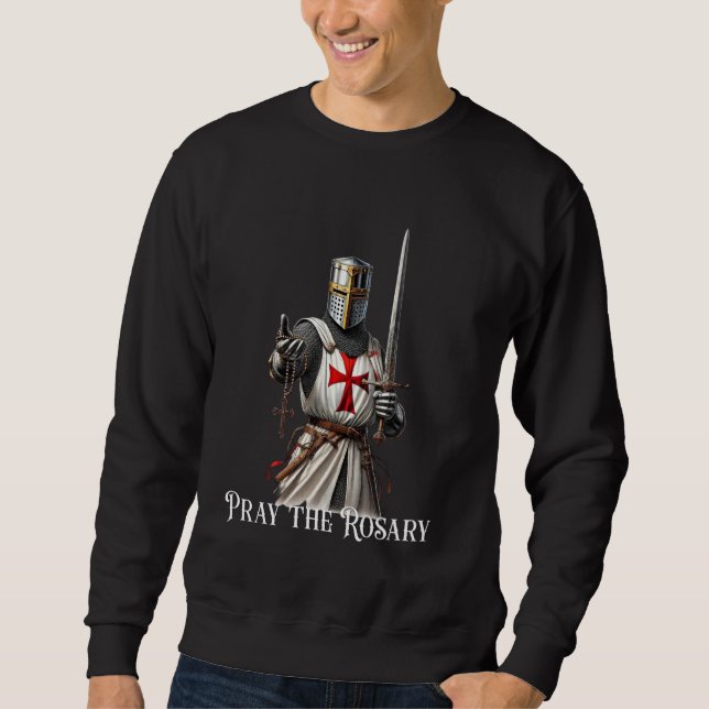 Catholic Knight Templar Latin Crusader Cross Sweatshirt (Front)