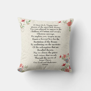 Catholic Lady of Fatima Prayer Gift Personalised Cushion