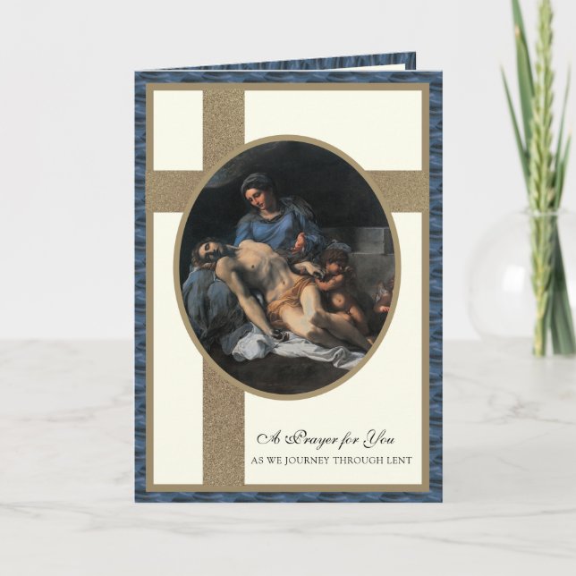 Catholic Lent Pieta Prayer Virgin Mary Jesus  Card (Front)