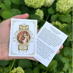 Catholic Marriage Prayer Wedding Gold  Place Card