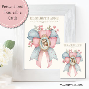 Catholic Mary and Baby Jesus Floral Scripture