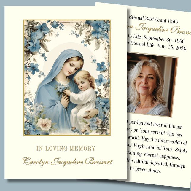 Catholic Mary Funeral Memorial Prayer Card (Creator Uploaded)