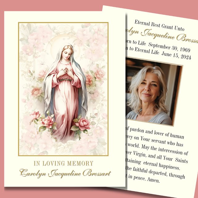 Catholic Mary Funeral Memorial Prayer Card (Creator Uploaded)