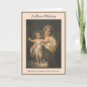 Catholic Mary Jesus Sympathy Mass Offering Card