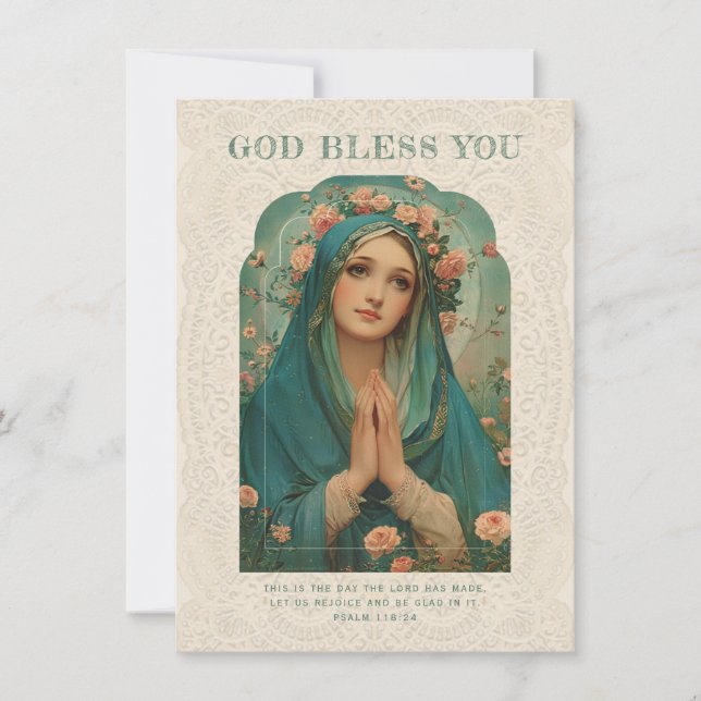 Catholic Mary Religious Floral Vintage (Front)
