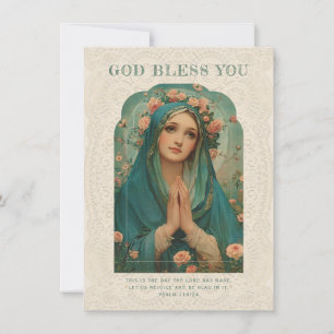 Catholic Mary Religious Floral Vintage