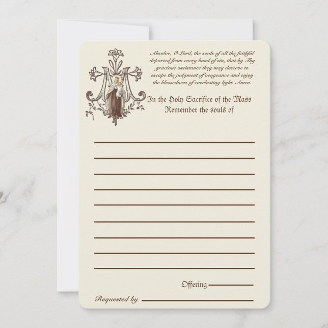 Catholic Mass All Souls Remembrance of the Dead (Front)