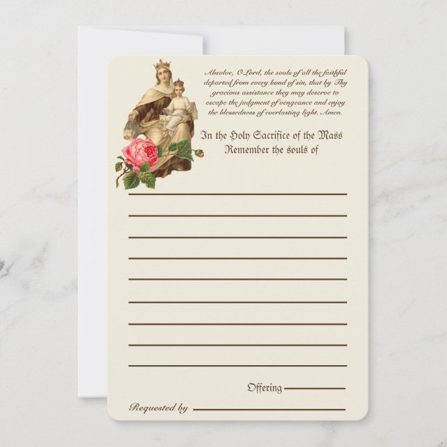 Catholic Mass All Souls Remembrance of the Dead (Front)