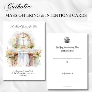 Catholic Mass Offering Intentions Remembrance Card