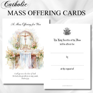 Catholic Mass Offering Intentions Remembrance Card