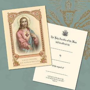 Catholic Mass Offering  Jesus Holy Cards