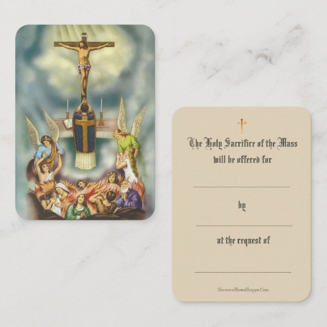 Catholic Mass Offering Prayer Holy Cards (Front/Back)