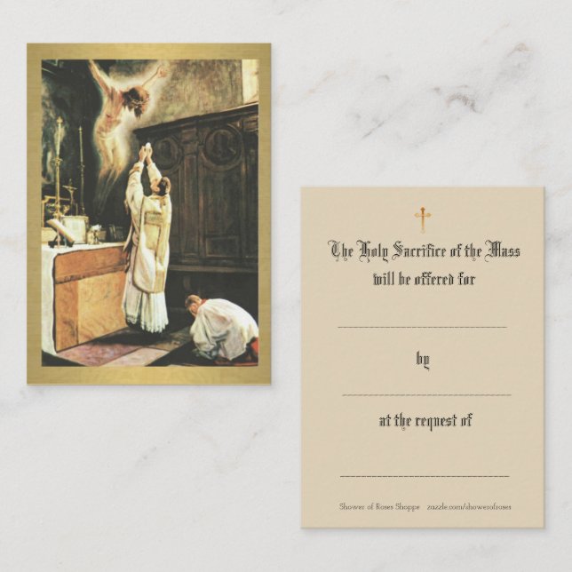 Catholic Mass Offering Prayer Holy Cards (Front/Back)