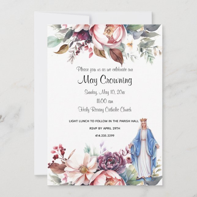 Catholic May Crowning Invitations (Front)