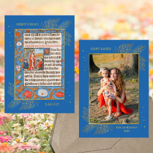 Catholic Medieval Resurrection Easter Family Photo Holiday Card