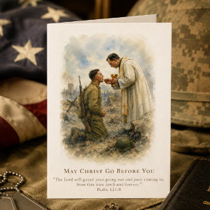 Catholic Military Encouragement Prayer Scripture Card