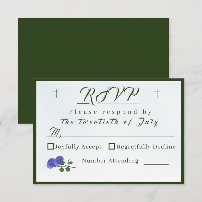 Catholic Misty Blue and Green Response Card (Front/Back)
