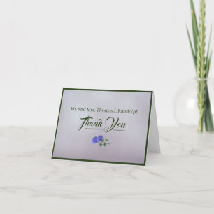 Catholic Misty Mauve and Green Thank You Card
