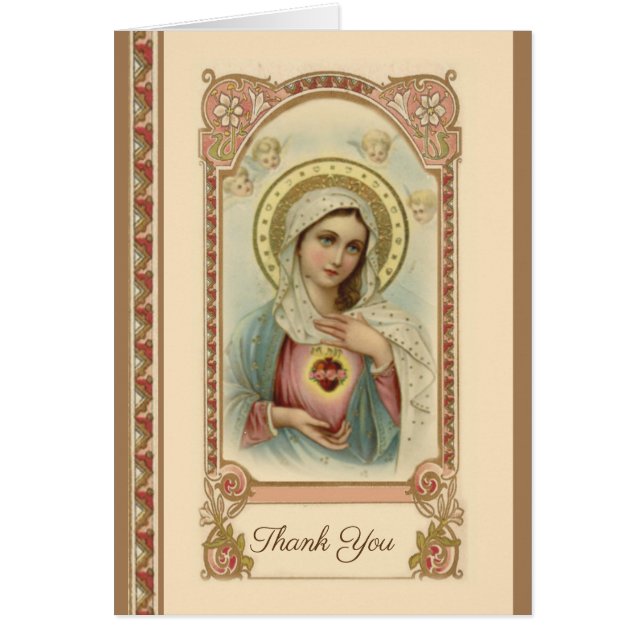 Catholic Mother Mary  Condolence Thank You (Front)