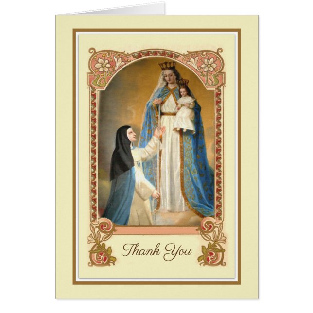 Catholic Mother Mary  Condolence Thank You (Front)