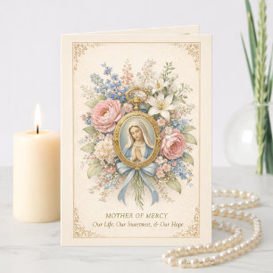 Catholic Mother of Mercy Marian Prayer  Card