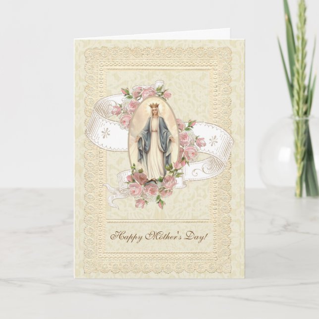 Catholic Mothers Day  Mother Mary Card (Front)