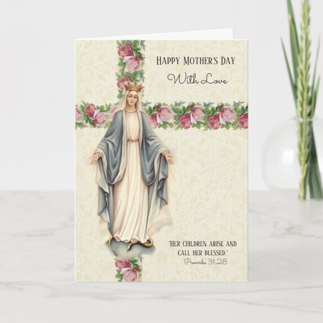 Catholic Mother's Day Religious Virgin Mary Card (Front)
