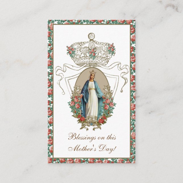 Catholic Mother's Day Remembrance Holy Card (Front)