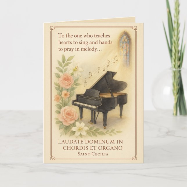 Catholic Musician Teacher Choir Director Piano Card (Front)