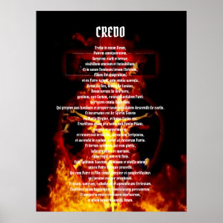CATHOLIC NICENE CREED in LATIN CRUCIFIXION TRINITY Poster