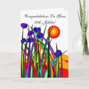 Catholic Nun 50th Jubilee Artsy Floral Card