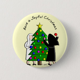 Catholic Nun Art Christmas Cards & Gifts 6 Cm Round Badge