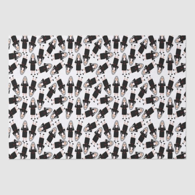 Catholic Nun Black Habits Tissue Paper (Front)