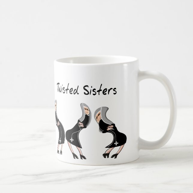 Catholic Nun Gifts "Twisted Sisters" Design Coffee Mug (Right)
