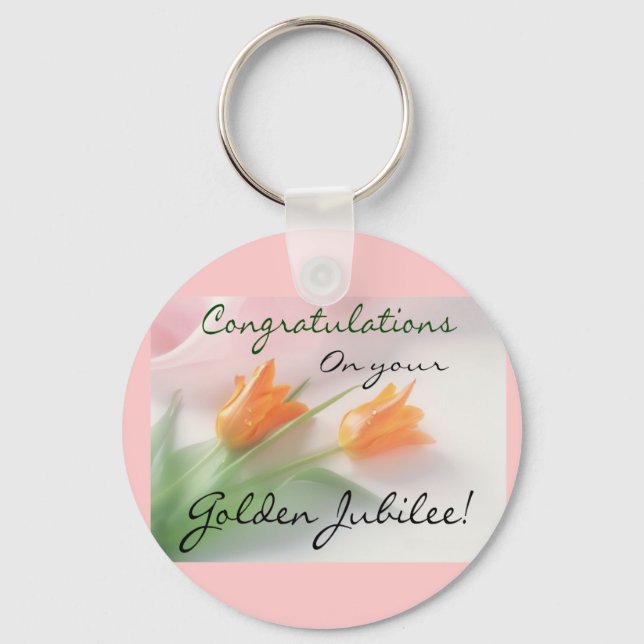 Catholic Nun "Golden Jubilee" Cards & Gifts Key Ring (Front)