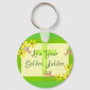 Catholic Nun Golden Jubilee Cards Key Ring