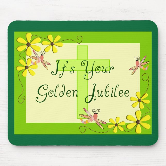 Catholic Nun Golden Jubilee Cards Mouse Mat (Front)