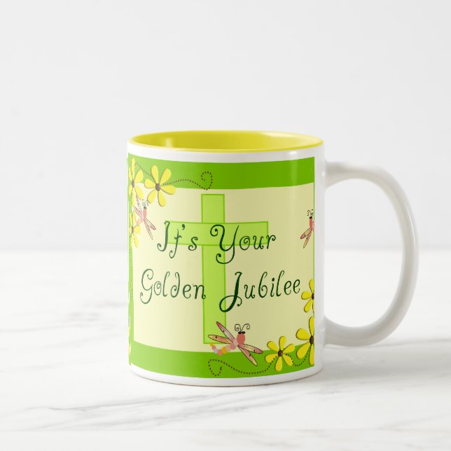 Catholic Nun Golden Jubilee Cards Two-Tone Coffee Mug (Right)