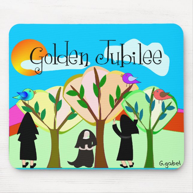 Catholic Nun Golden Jubilee Gifts Mouse Mat (Front)