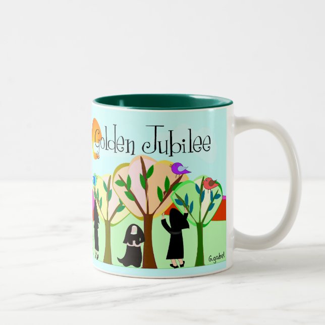 Catholic Nun Golden Jubilee Gifts Two-Tone Coffee Mug (Right)