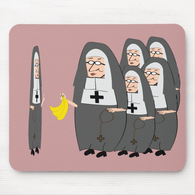 Catholic Nun Humour "Fat Sisters" Mouse Mat (Front)