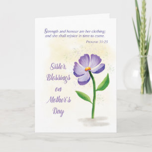 Catholic Nun Sister on Mothers Day Blessing Violet Card