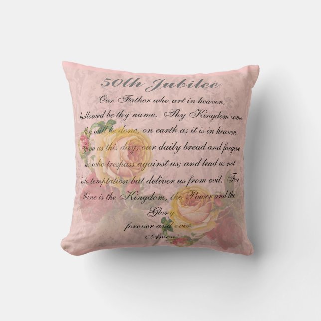 Catholic Nuns Golden 50th  Jubilee Pillow (Front)